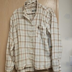 Marmot Cream and Tan Plaid Shirt